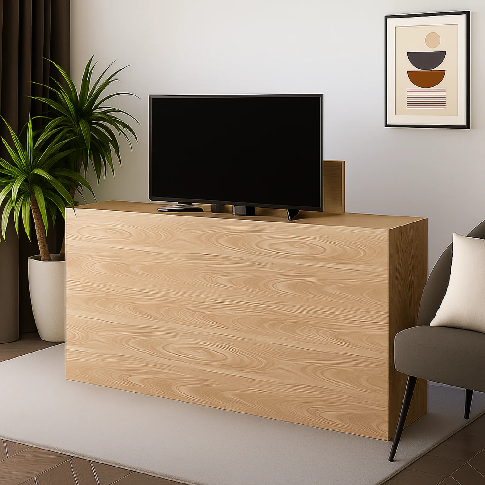 Console TV design : meuble TV motorisé avec télécommande sans fil - Collection Palace - Image 3