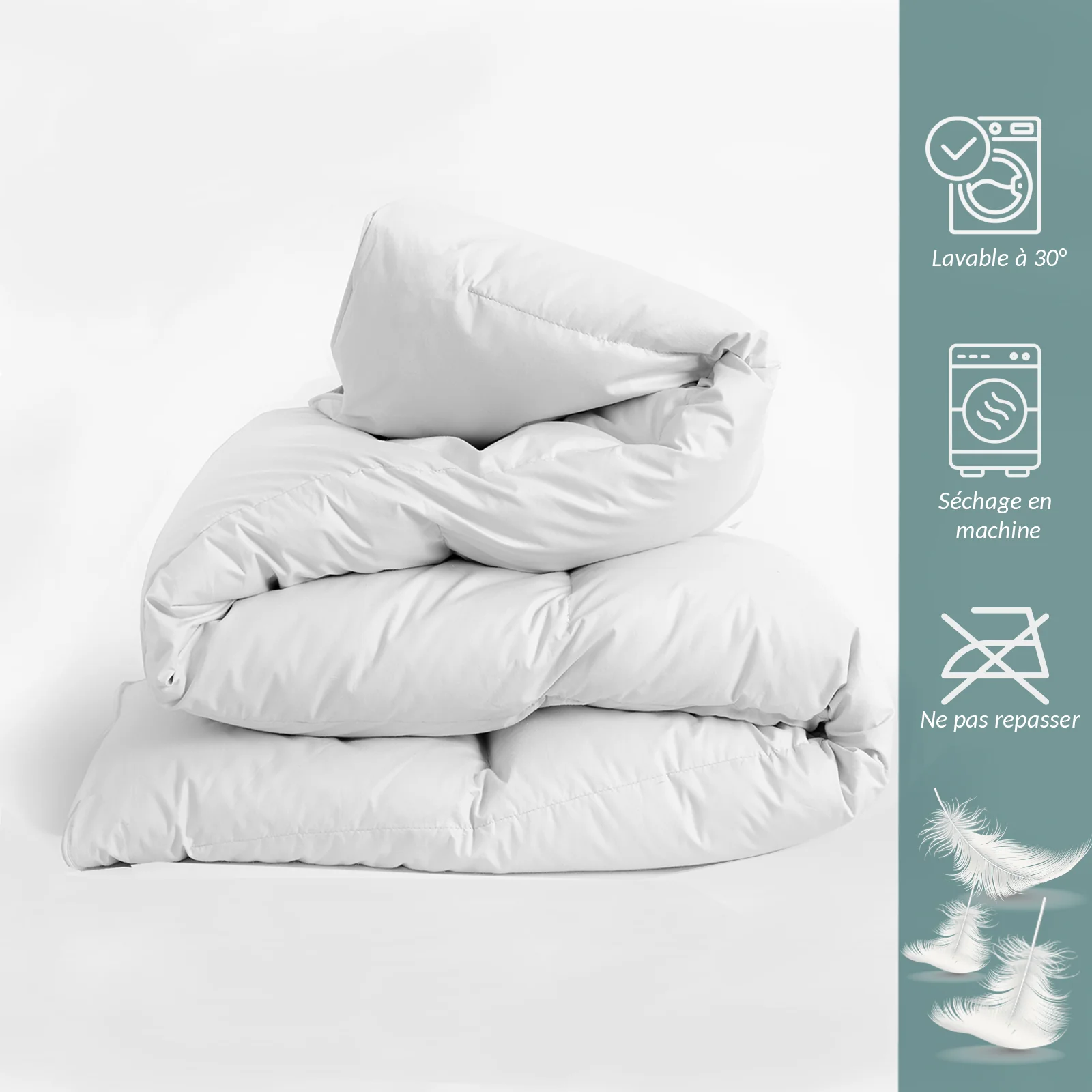 Couette 100% plumes chaude, qualité 200 g/m², respirante - Collection Luxe - Image 3