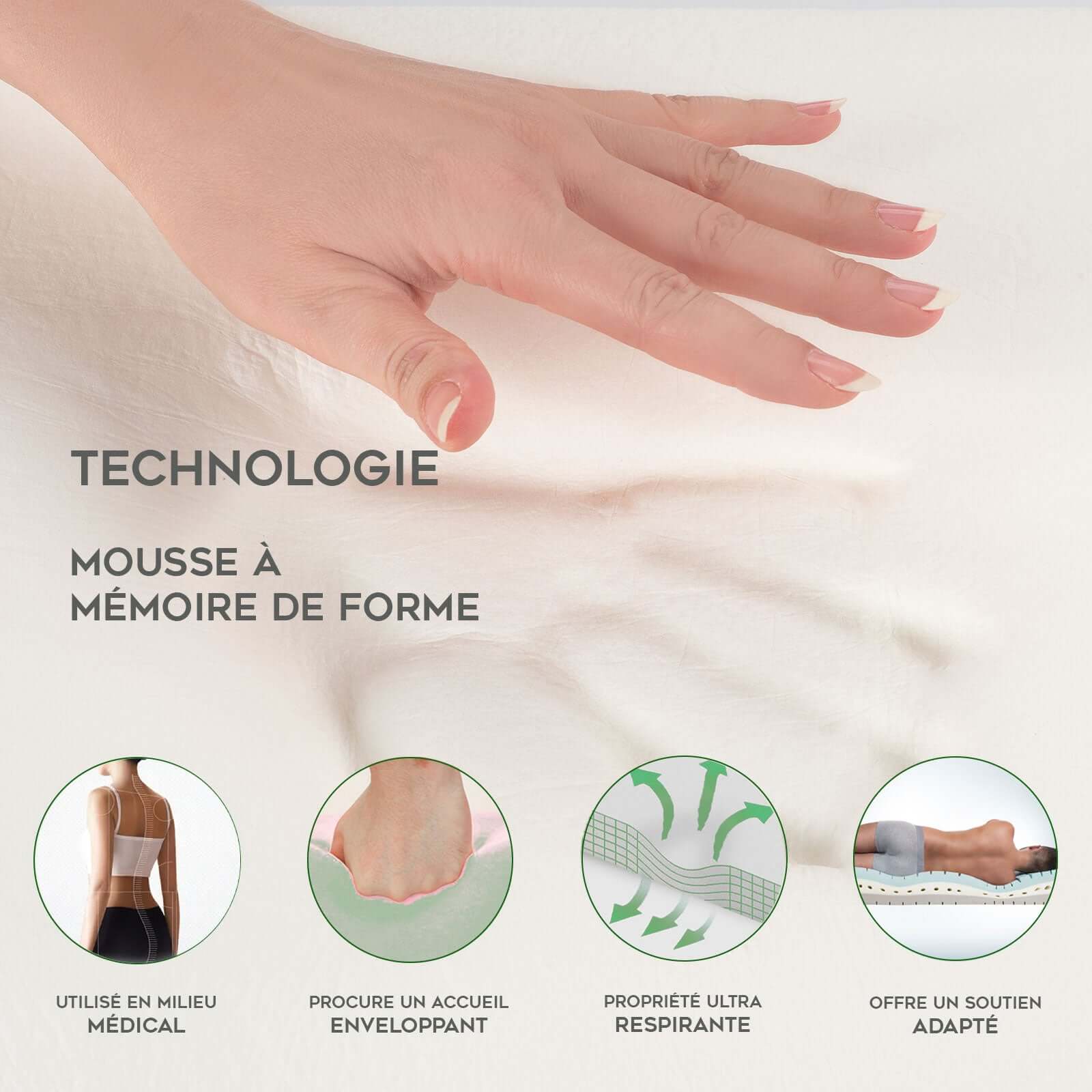 Matelas Hercule : Mémoire de forme et Déhoussable - Image 4