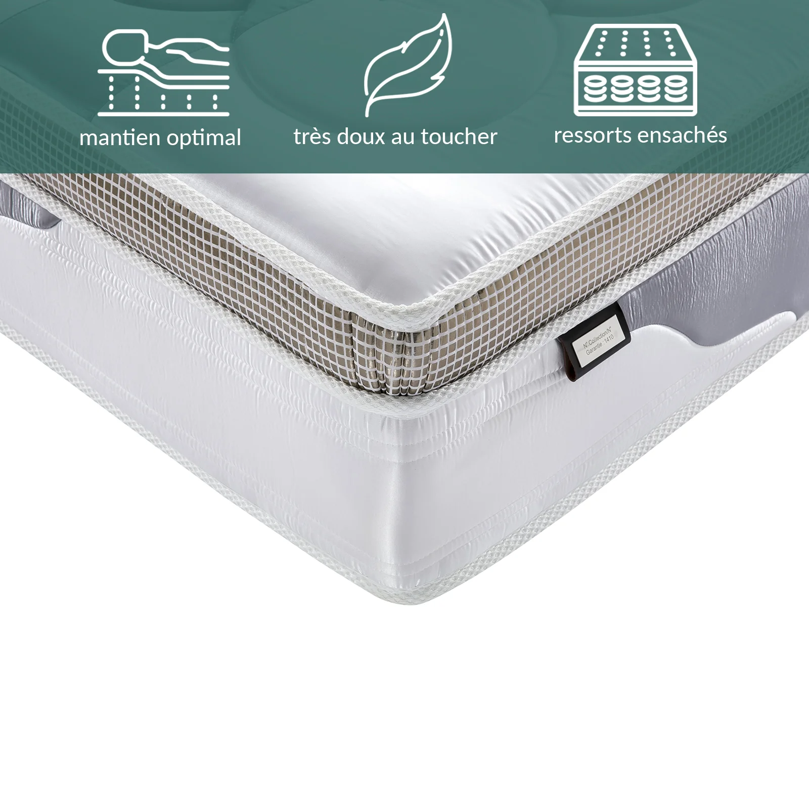 Matelas surmatelas latex intégré, série limitée - Collection Platinium - Image 5