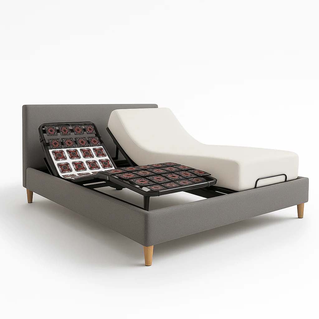 Pack lit électrique orthopédique, tissu gris clair, matelas inclus - Collection Technoflex - Image 9