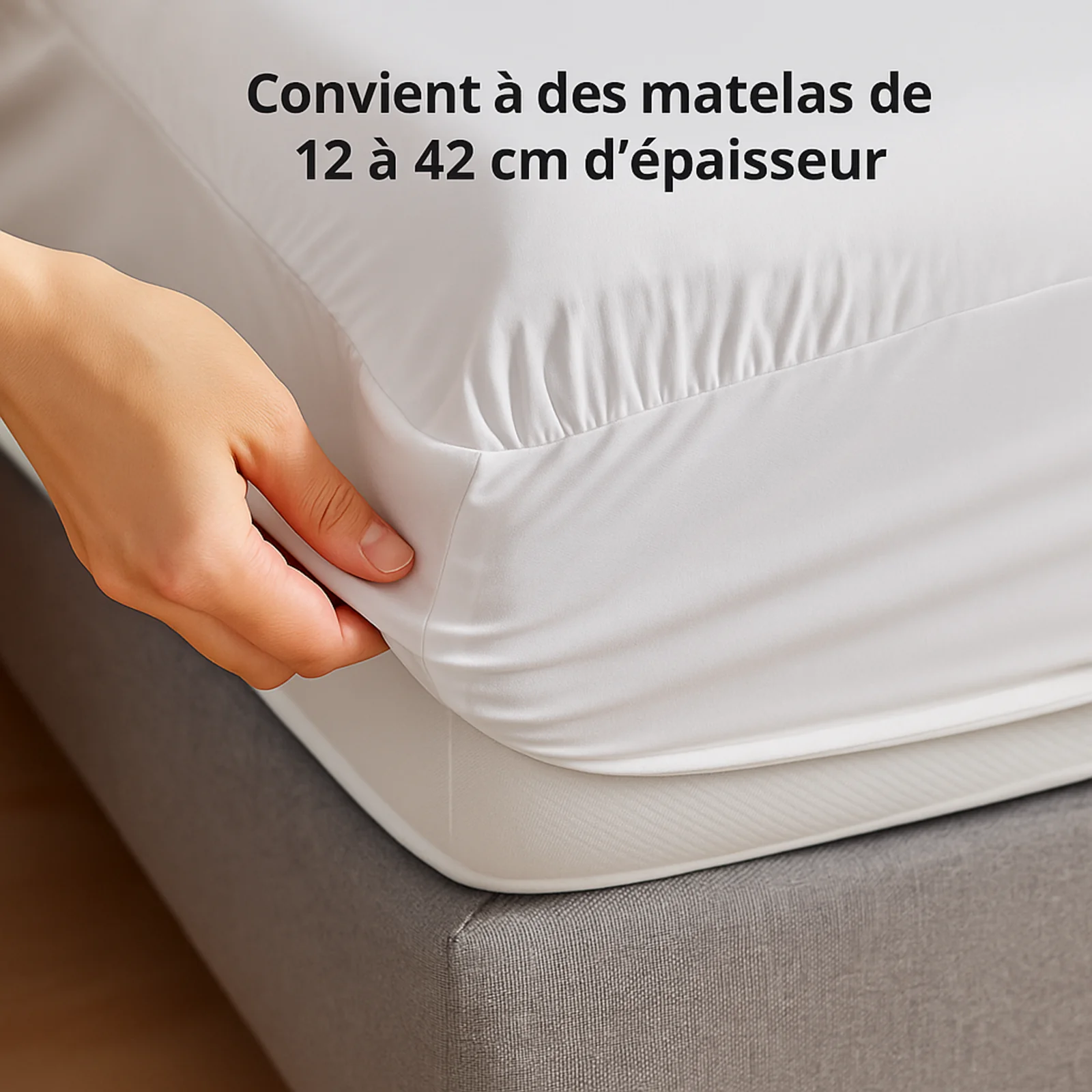 Parure de lit coton blanc, douceur haut de gamme, confort naturel - Collection Coton - Image 4