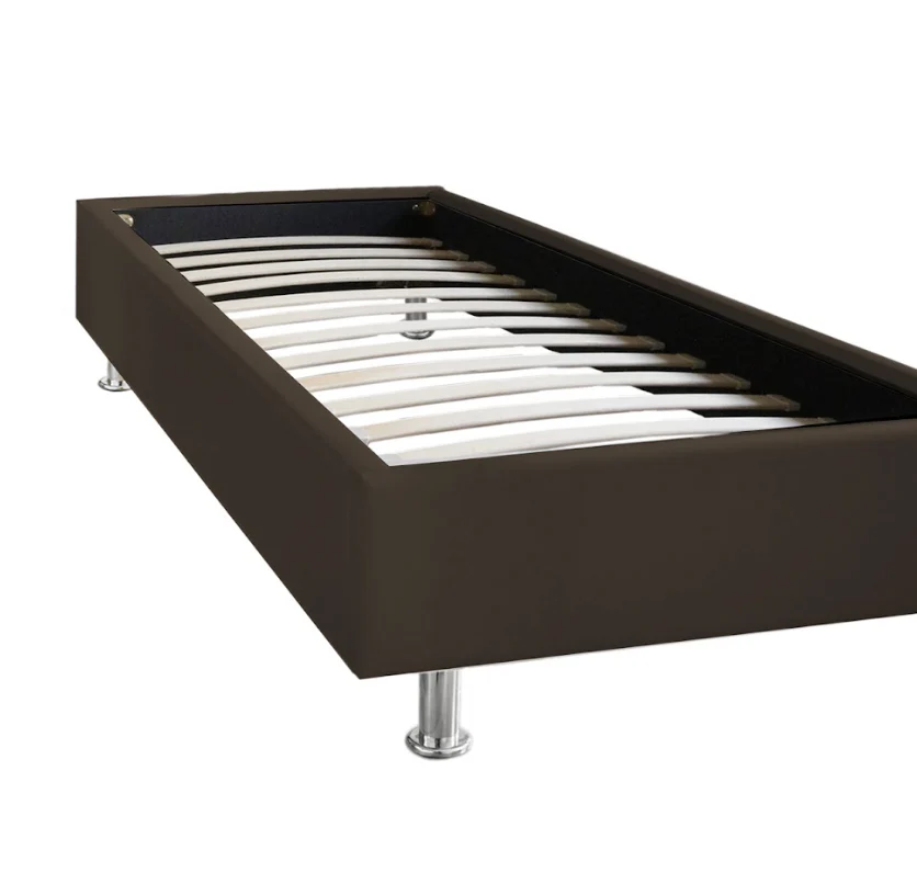 Sommier simili cuir chocolat, lattes bois flexibles - Collection Deco - Image 3