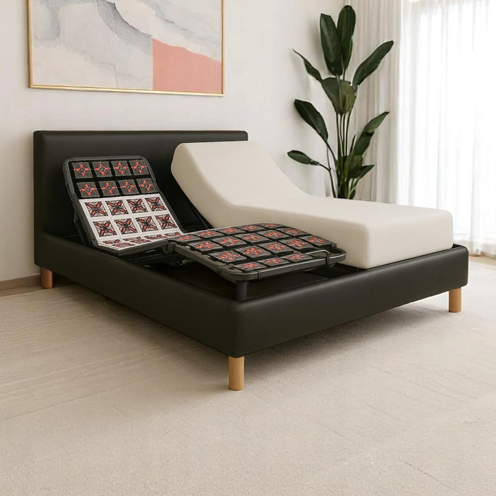 Tête de lit tissu, simili cuir, bouclette, velours côtelé - Accessoire compatible literie électrique - Image 5